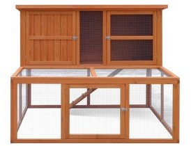 Harrisons Large Bowness Double Height Hutch with run natural 150x121x117cm